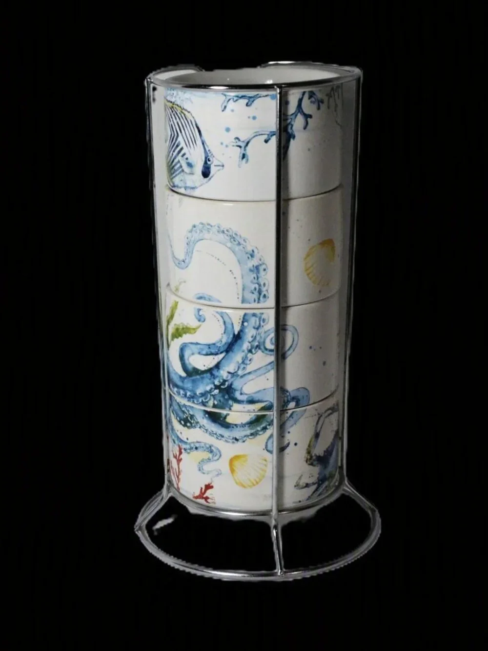 Pier 1 Imports Sea Life Mug Set With Rack Summer Decor Beach House Summer Rental